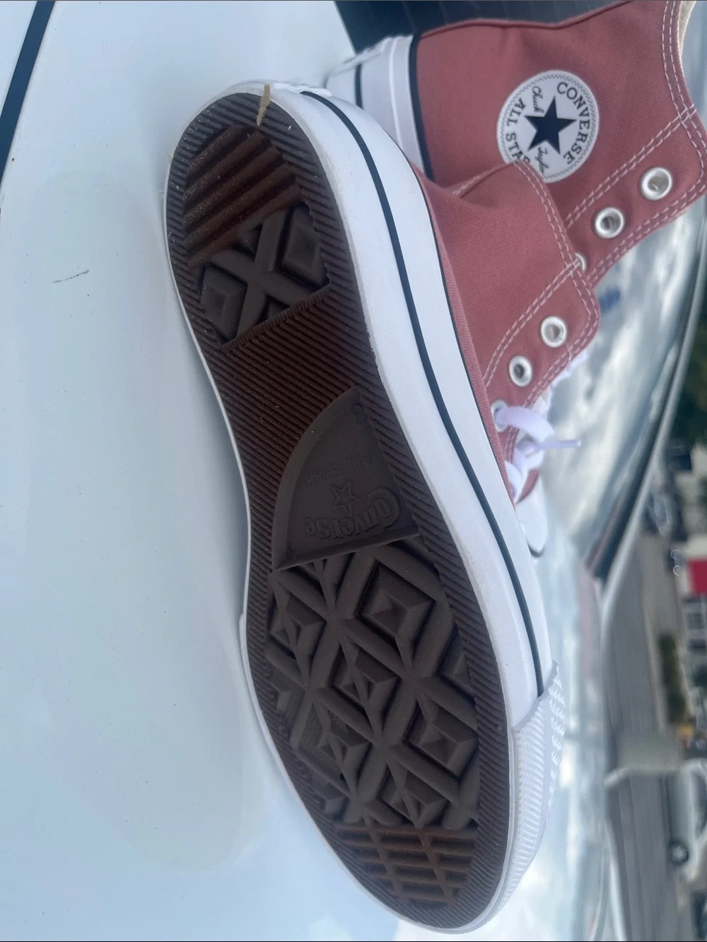 Converse Kids High-Top Canvas Sneakers in Terracotta